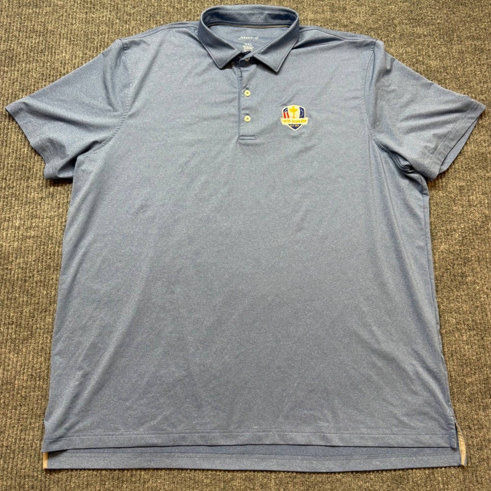 johnnie-O Hinson Polo Mens XXL Blue Ryder Cup 2021 Golf Performance Shirt